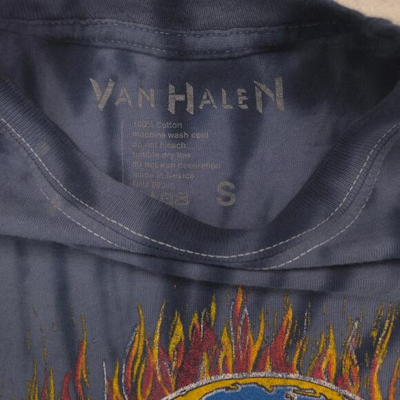 Van Halen Band Crew Neck Short Sleeve Graphic T-Shirt Adult Mens Size S Blue - Picture 3 of 9